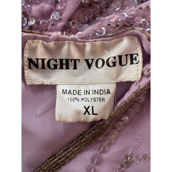 Night Vogue Lavender Beaded Two-Piece Set XL / L 100% Polyester Womens Blemishes - Picture 12 of 16